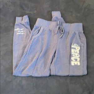 Peace love world joggers